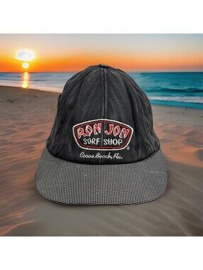 Ron Jon Surf Shop Cocoa Beach Florida Silver Shimmer Baseball Cap USA Made